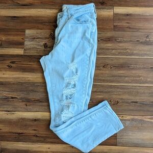 Levi's 721 High Rise Skinny Light Wash Ripped Distressed Jeans Women's size 32